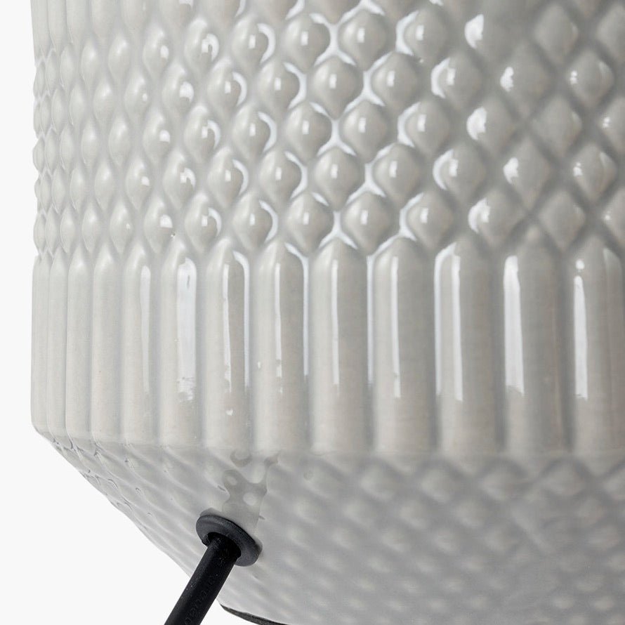 Meribel Grey Geo Textured Table Lamp with Shade7 - Duck Barn Interiors