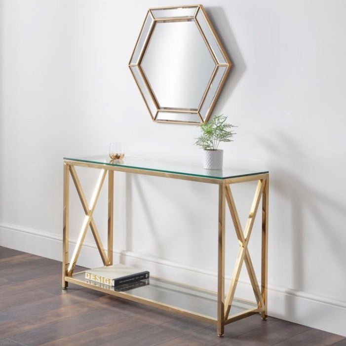 Miami Console Table - Gold1 - Duck Barn Interiors