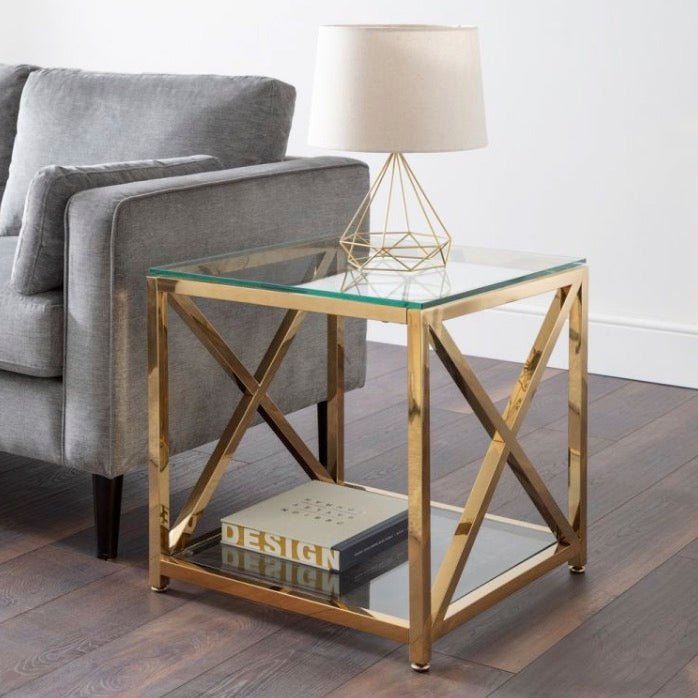 Miami Lamp Table - Gold1 - Duck Barn Interiors