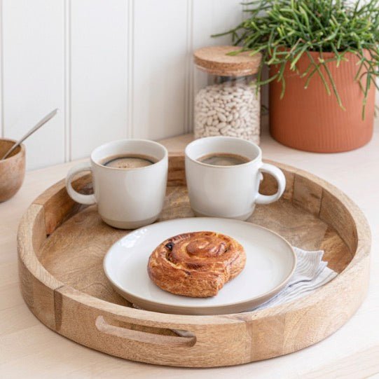 Midford Round Natural Wood Tray - Duck Barn Interiors