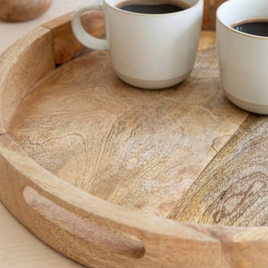 Midford Round Natural Wood Tray - Duck Barn Interiors