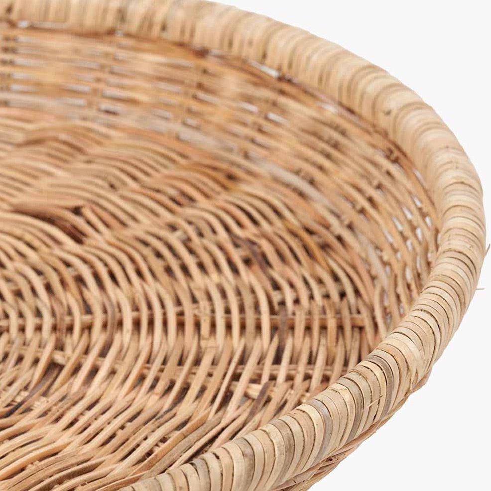 Natural Rattan Round Basket Tray3 - Duck Barn Interiors