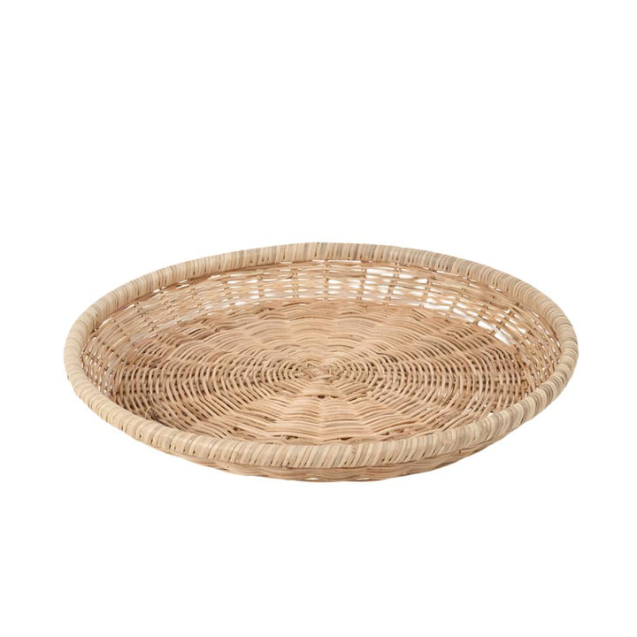 Natural Rattan Round Basket Tray4 - Duck Barn Interiors