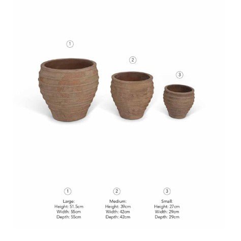 Otterton Terracotta Planters - Set of 3 - Duck Barn Interiors