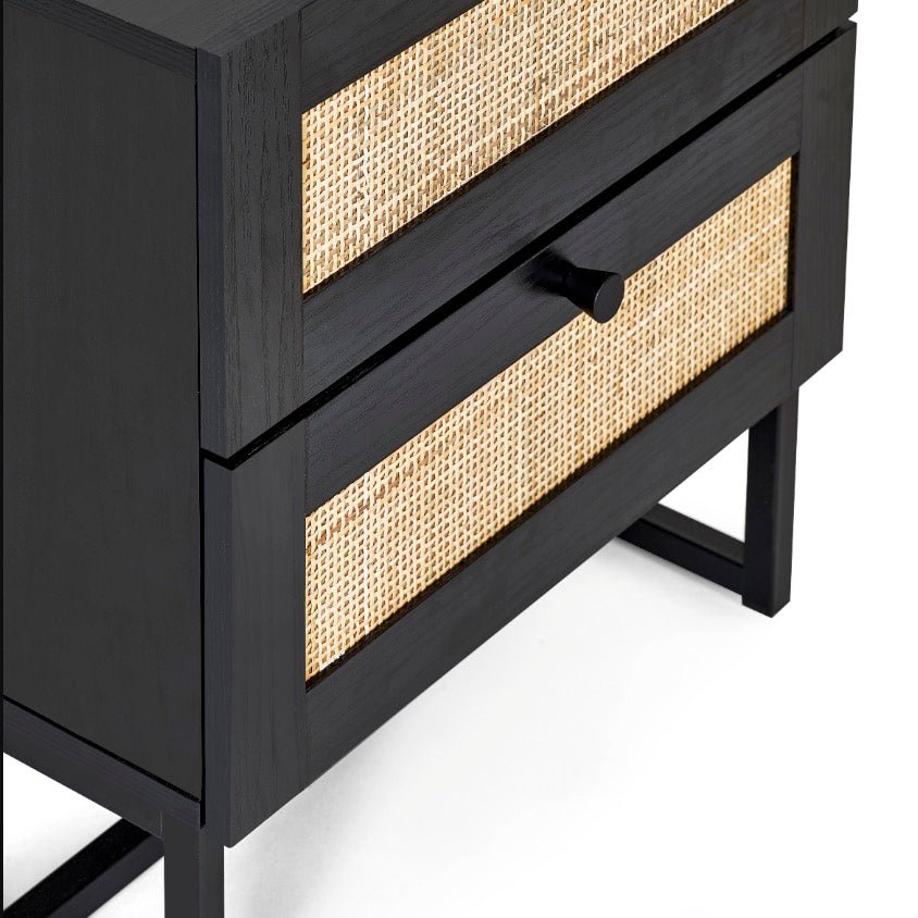 Padstow 2 Drawer Bedside - Black4 - Duck Barn Interiors