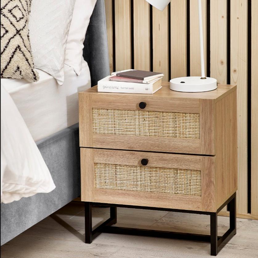 Padstow 2 Drawer Bedside Table - Oak1 - Duck Barn Interiors