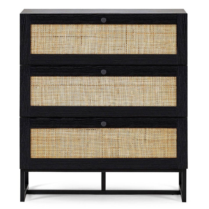 Padstow 3 Drawer Chest - Black4 - Duck Barn Interiors