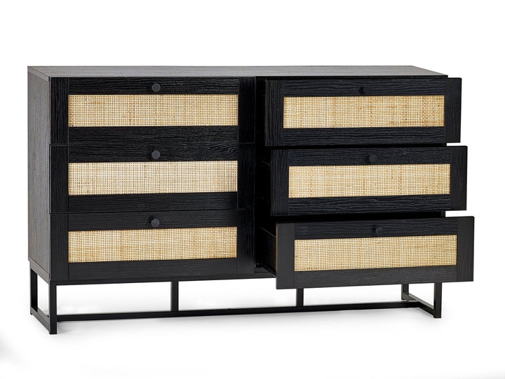 Padstow 6 Drawer Chest of Drawers - Black3 - Duck Barn Interiors