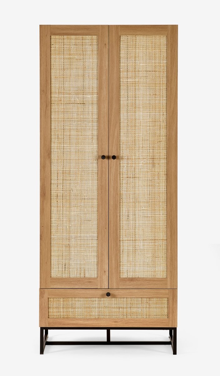 Padstow Double Wardrobe With Low Drawer - Oak4 - Duck Barn Interiors