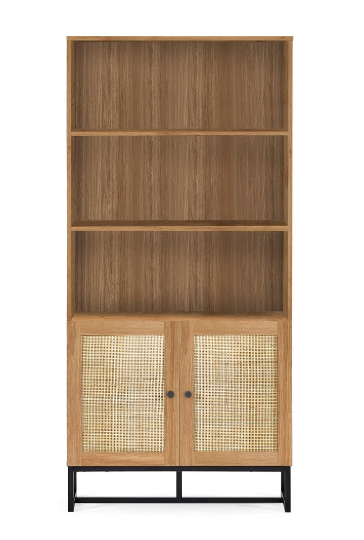 Padstow Tall Bookcase with Low Cupboard - Oak4 - Duck Barn Interiors