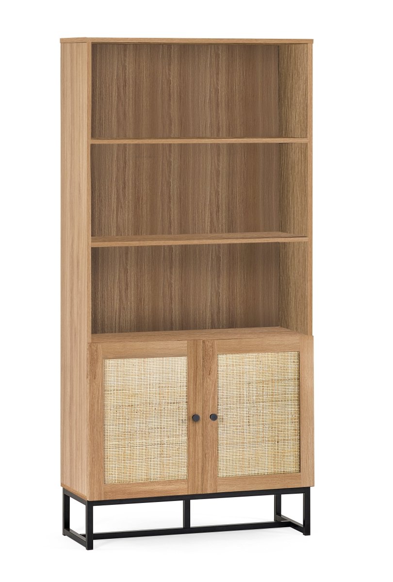 Padstow Tall Bookcase with Low Cupboard - Oak3 - Duck Barn Interiors