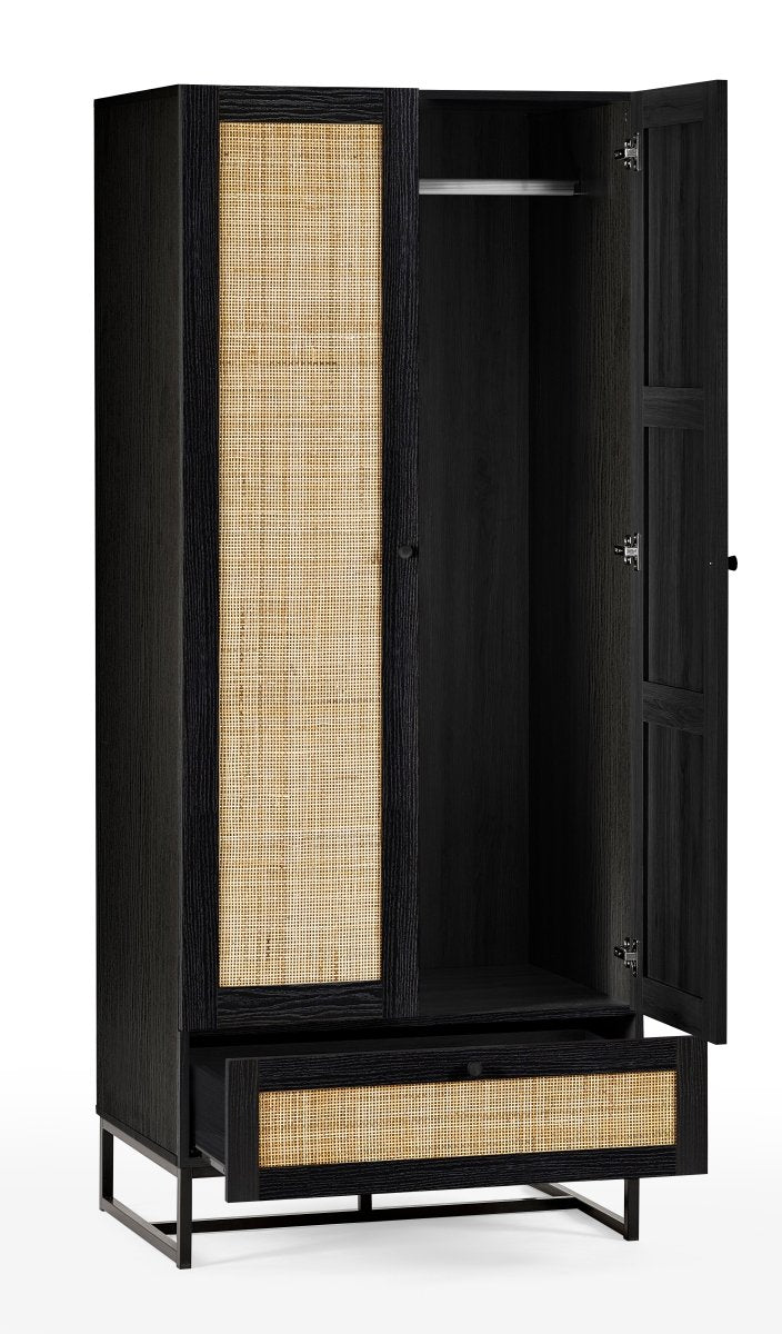 Padstow Wardrobe with Low Drawer - Black3 - Duck Barn Interiors