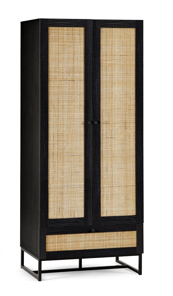 Padstow Wardrobe with Low Drawer - Black5 - Duck Barn Interiors