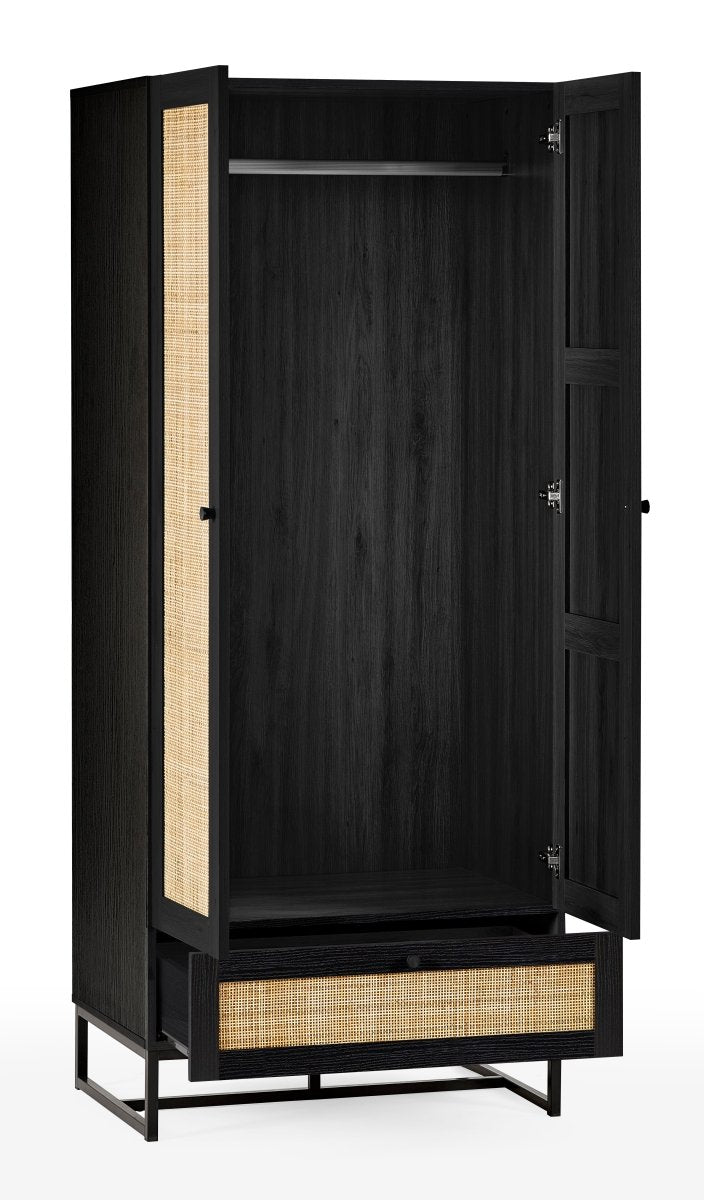 Padstow Wardrobe with Low Drawer - Black4 - Duck Barn Interiors