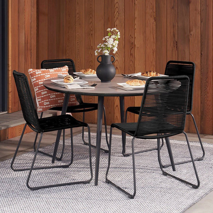 Pang Black Outdoor 4 Seater Dining Set - Duck Barn Interiors