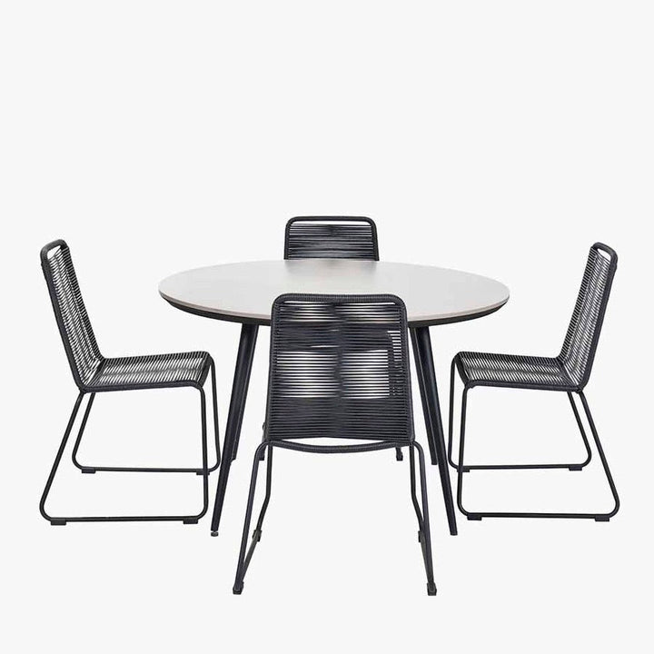 Pang Black Outdoor 4 Seater Dining Set - Duck Barn Interiors