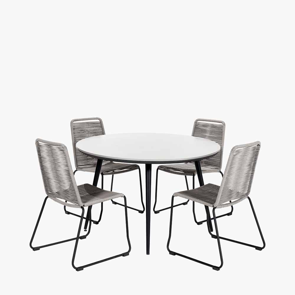 Pang Mink Grey Outdoor 4 Seater Dining Set - Duck Barn Interiors