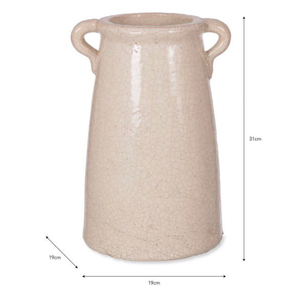 Ravello Crackle Glaze Vase - White (2 sizes)4 - Duck Barn Interiors