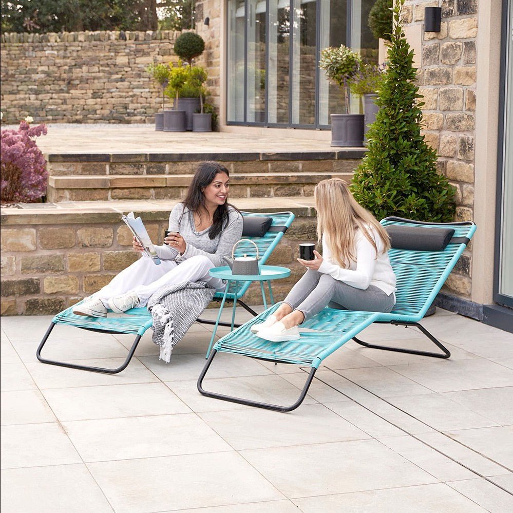 Rio Blue Outdoor Sunloungers (Pair) - Duck Barn Interiors