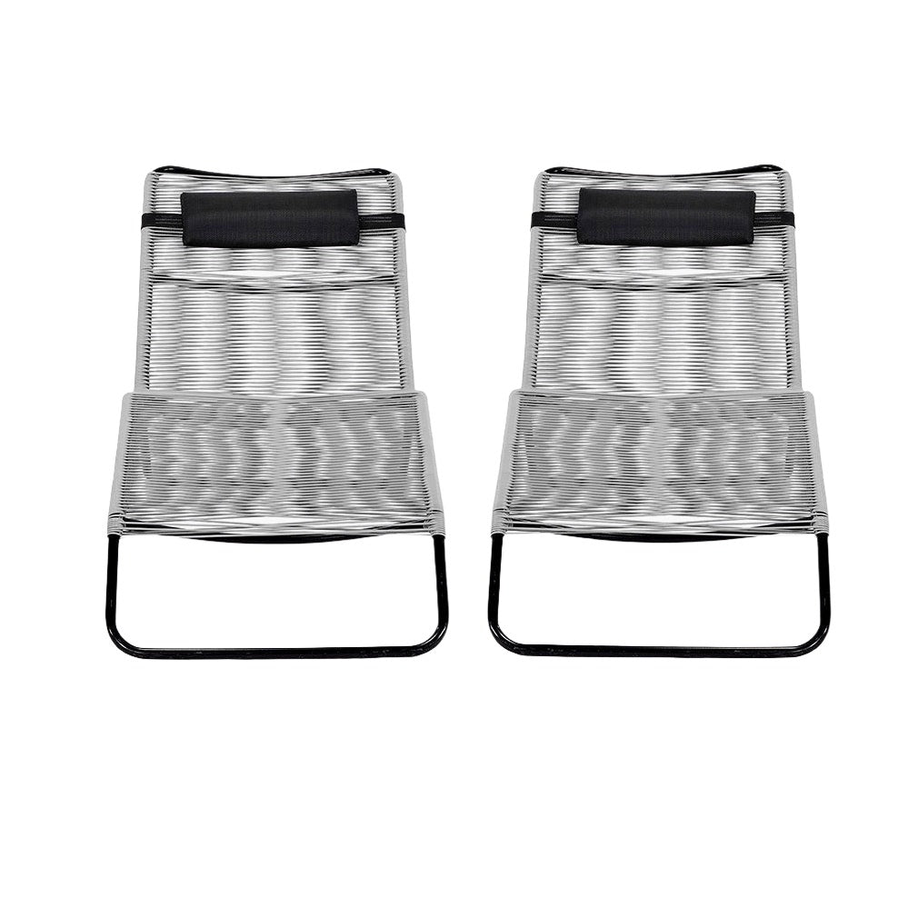 Rio Grey Outdoor Sunloungers (Pair)3 - Duck Barn Interiors