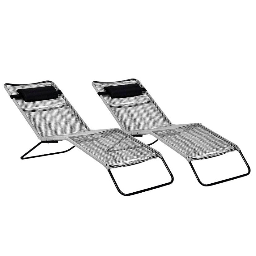 Rio Grey Outdoor Sunloungers (Pair)4 - Duck Barn Interiors