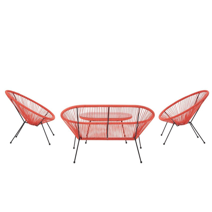 Rio Red Outdoor Seating Set4 - Duck Barn Interiors