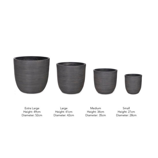 Set of 4 Rodborough Planters - Carbon - Duck Barn Interiors