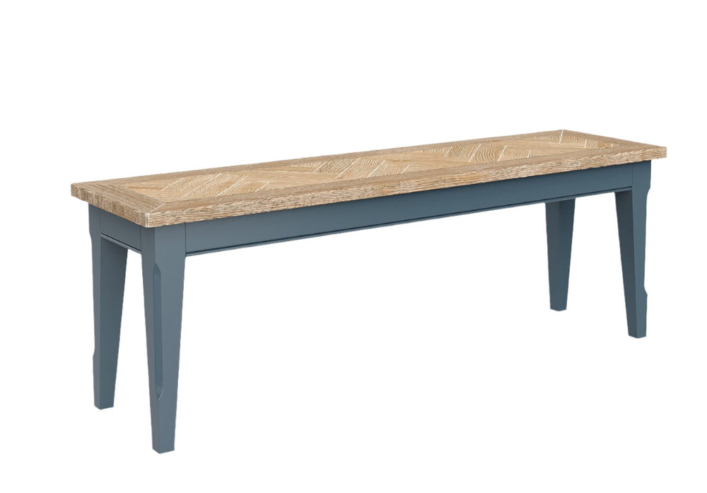 Signature Blue Dining Bench - 130cm - Duck Barn Interiors