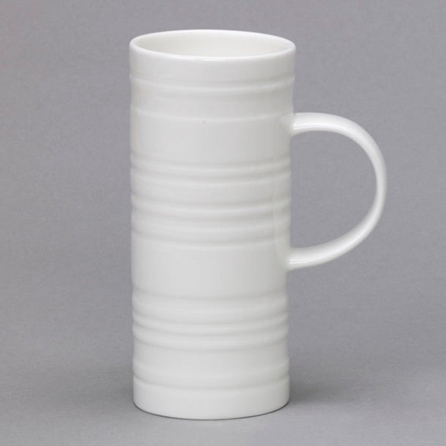 Skinny Ribbed White Bone China Mug2 - Duck Barn Interiors