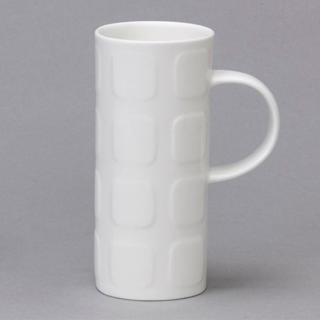 Skinny Squares White Bone China Mug - Duck Barn Interiors