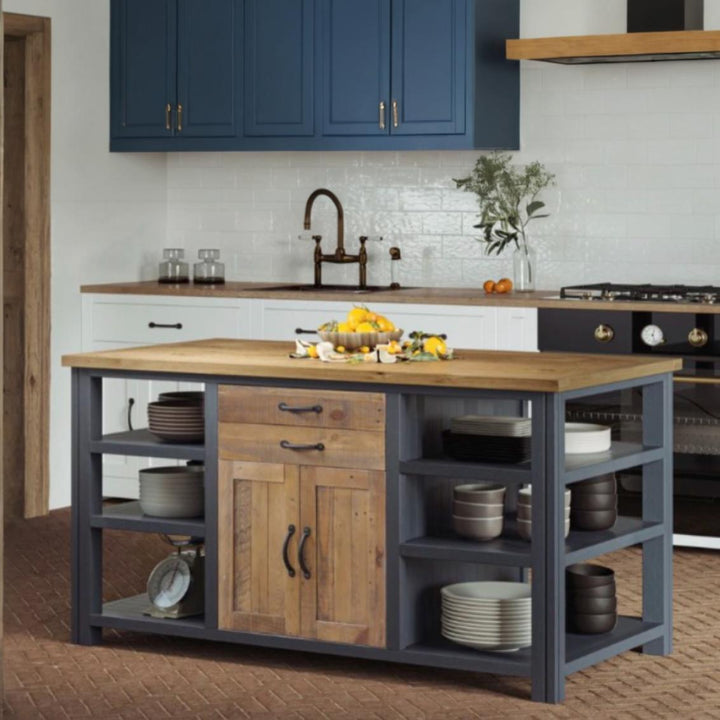 Splash of Blue Kitchen Island1 - Duck Barn Interiors