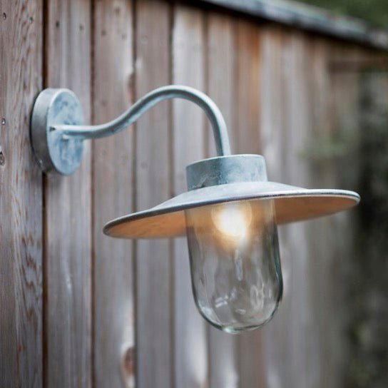 St Ives Swan Neck Outdoor Light - Silver - Duck Barn Interiors