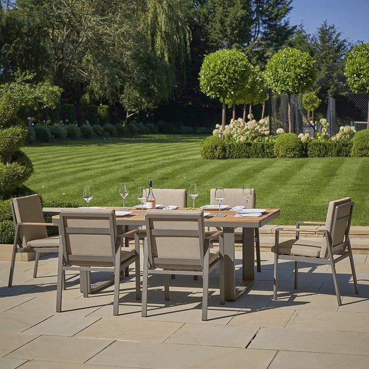 Stockholm Limestone Outdoor 6 Seater Dining Set - Duck Barn Interiors