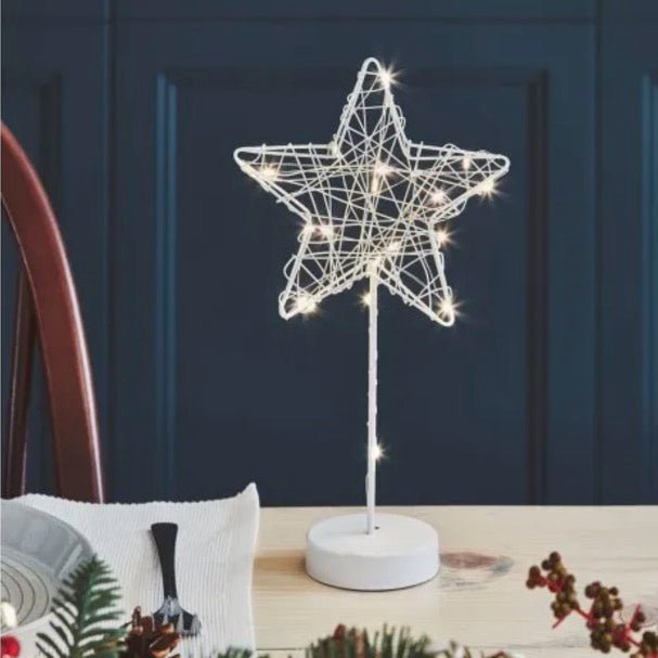 Table Star with Warm White LEDs - White - Battery Powered1 - Duck Barn Interiors