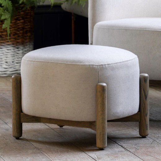 Tindon Round Footstool - Natural1 - Duck Barn Interiors