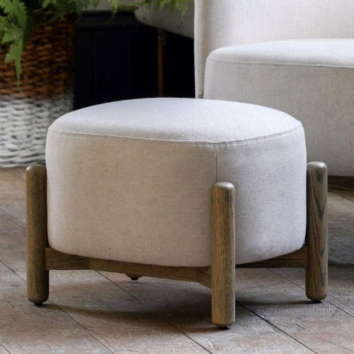 Tindon Round Footstool - Natural