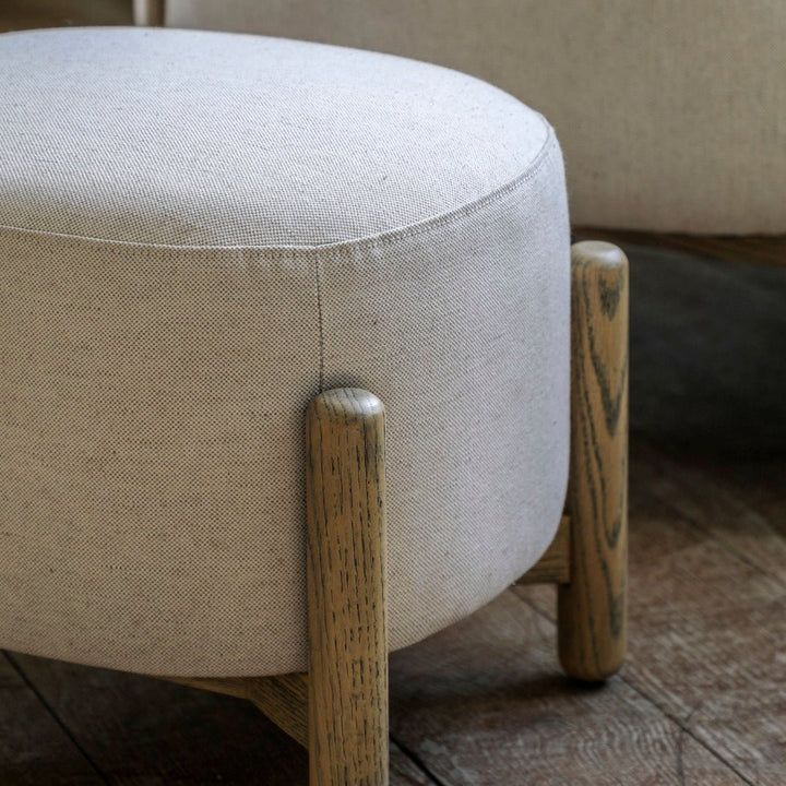 Tindon Round Footstool - Natural3 - Duck Barn Interiors