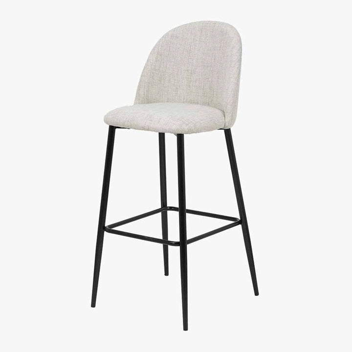 Turi Pebble Linen Mix and Black Metal Bar Stool5 - Duck Barn Interiors