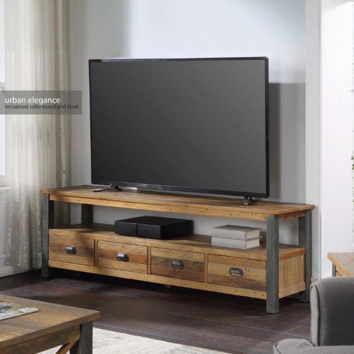 Urban Elegance - Reclaimed Extra Large Widescreen TV Unit1 - Duck Barn Interiors