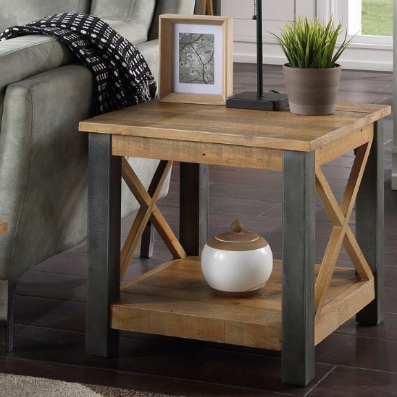 Urban Elegance - Reclaimed Lamp Side Table1 - Duck Barn Interiors