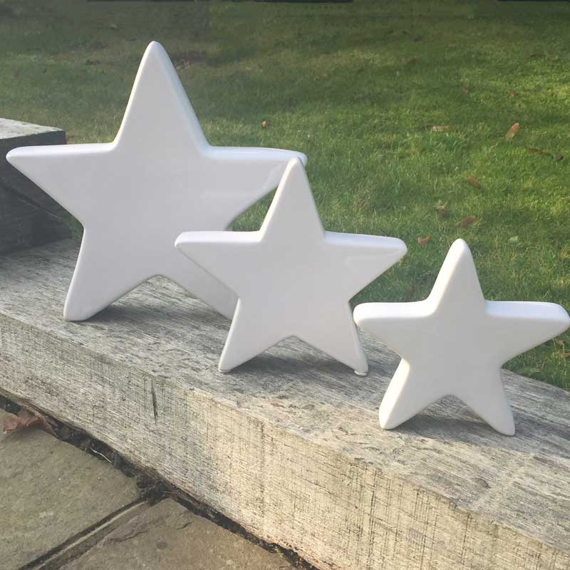 White Ceramic Stars (3 Sizes)1 - Duck Barn Interiors