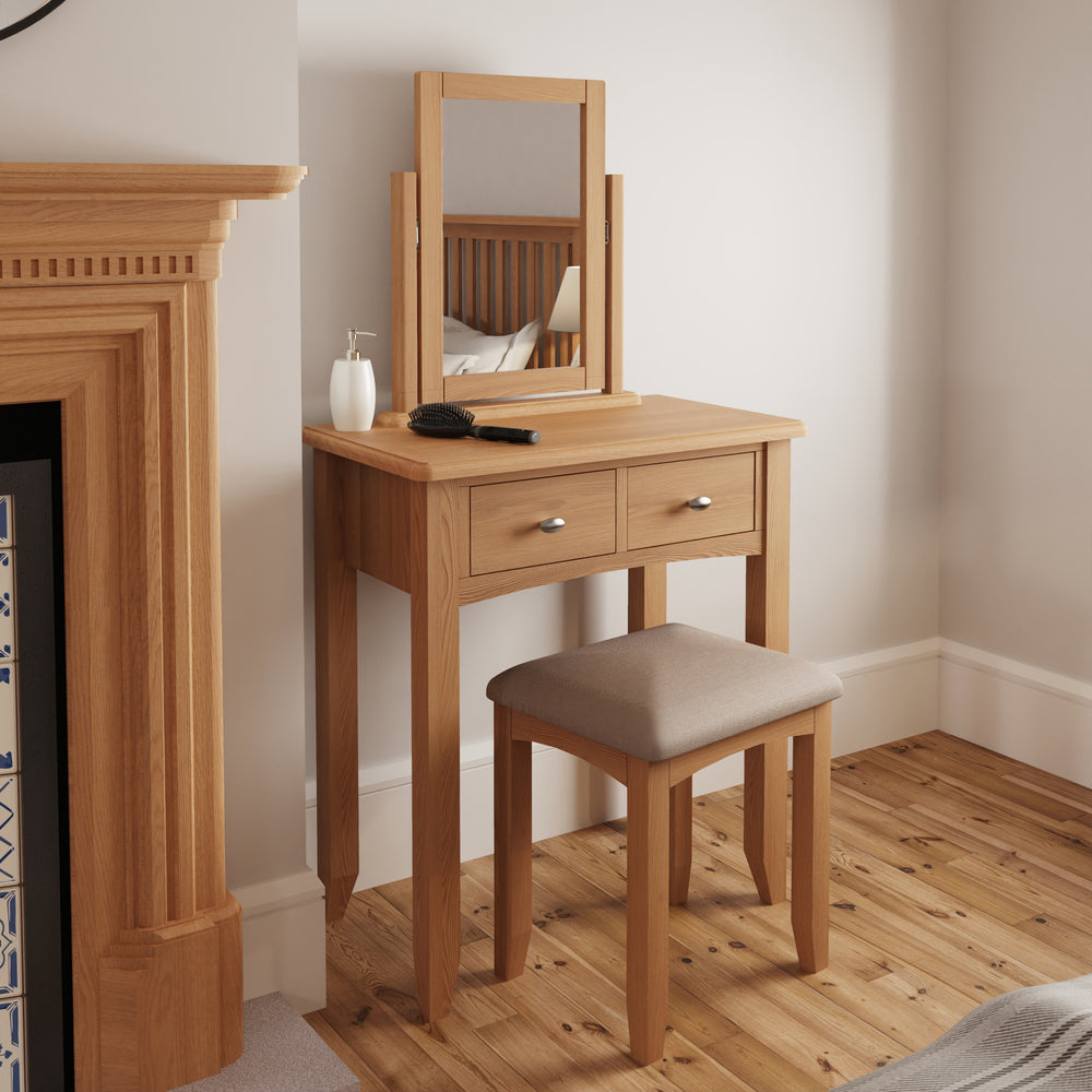 Ockley Oak Dressing Table Stool - Duck Barn Interiors