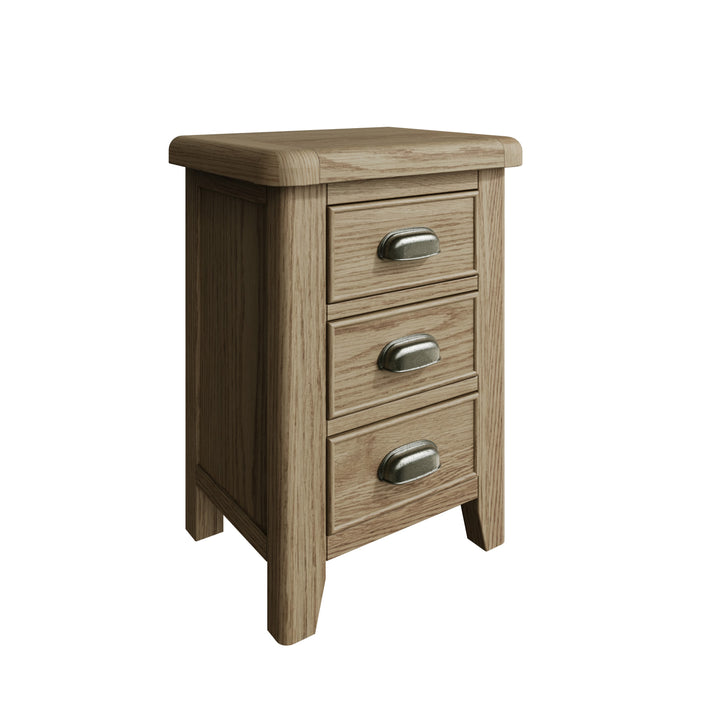 Rusper Oak 3 Drawer Bedside Table7 - Duck Barn Interiors