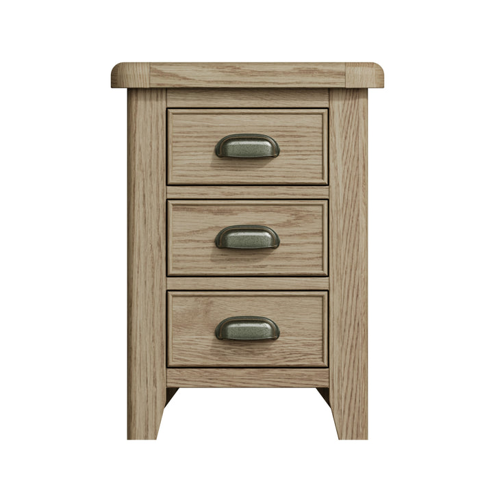 Rusper Oak 3 Drawer Bedside Table6 - Duck Barn Interiors