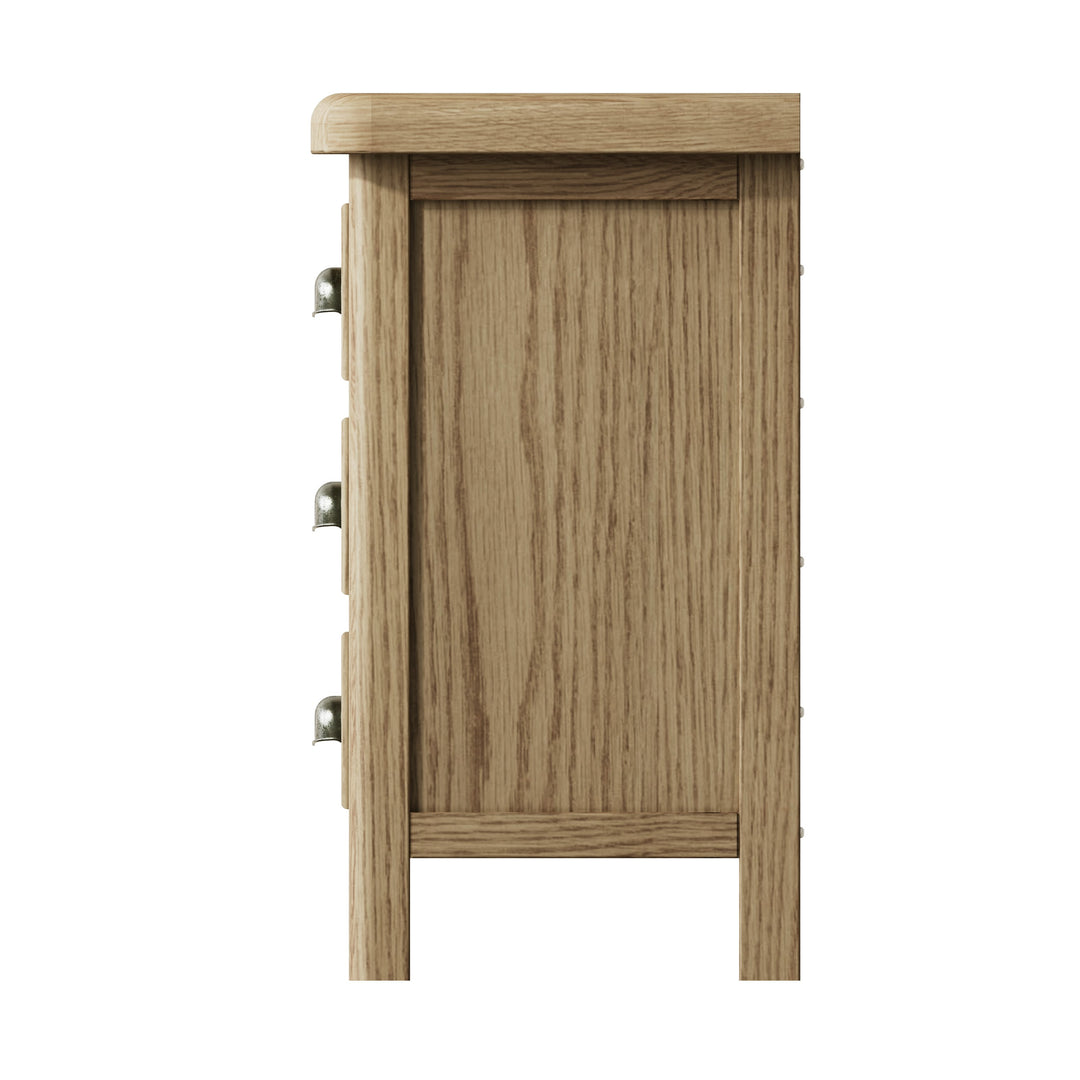 Rusper Oak 3 Drawer Bedside Table8 - Duck Barn Interiors