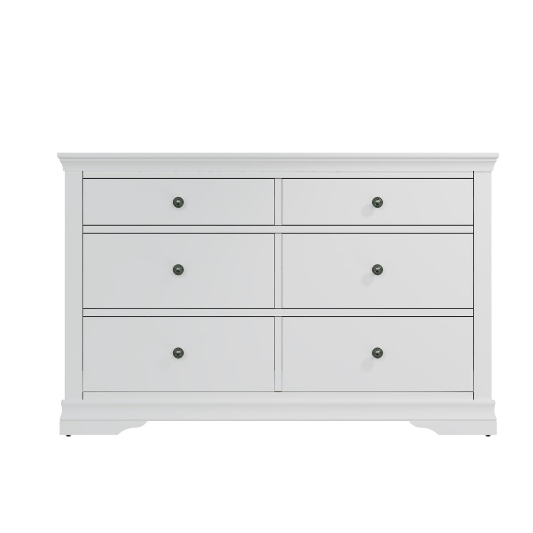 Coastal Chalk White 6 Drawer Chest of Drawers - Duck Barn Interiors