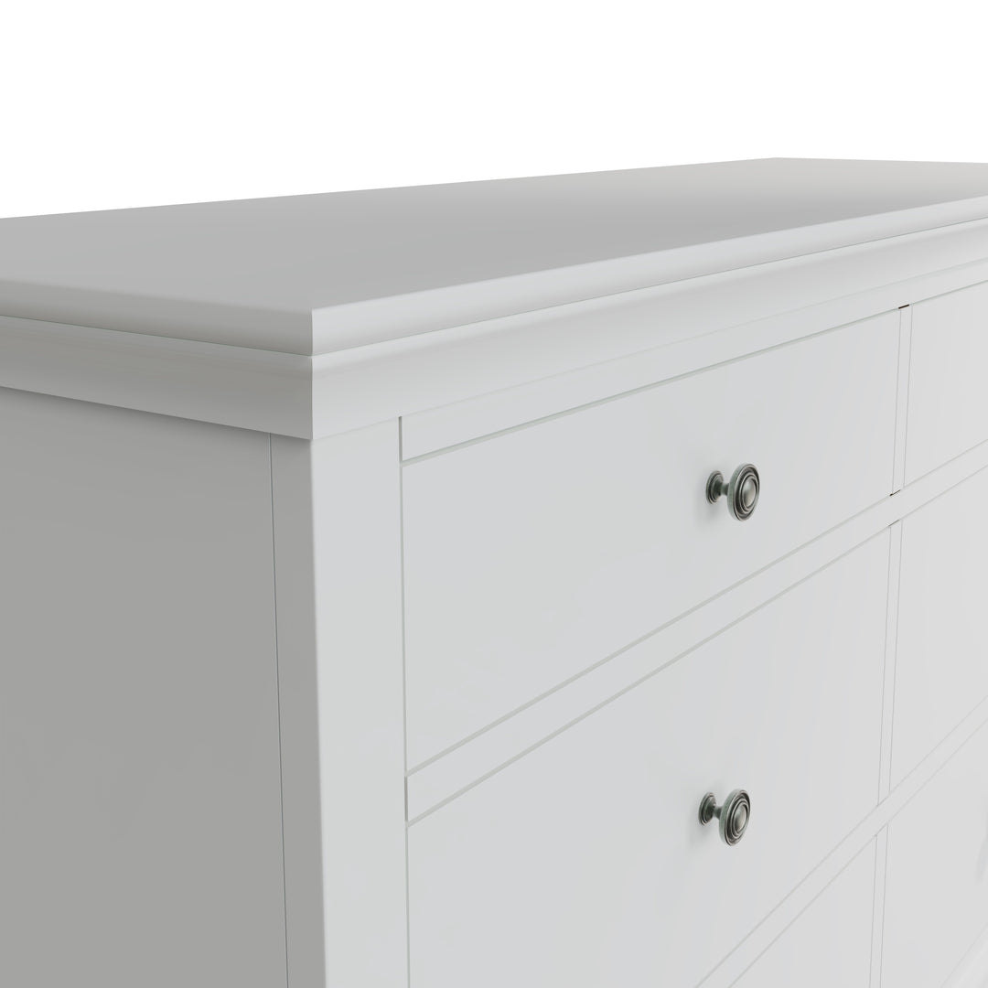 Coastal Chalk White 6 Drawer Chest of Drawers - Duck Barn Interiors