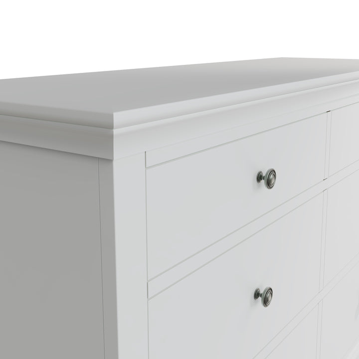 Coastal Chalk White 6 Drawer Chest of Drawers - Duck Barn Interiors