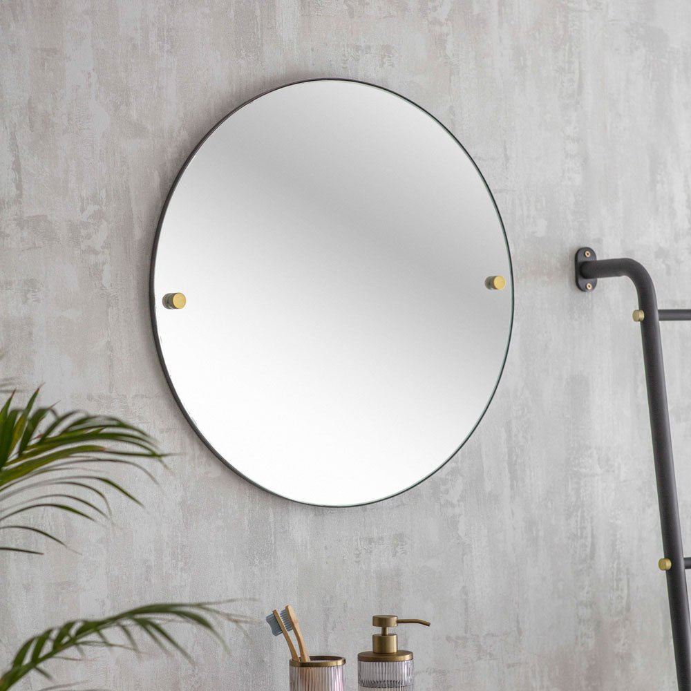 Adelphi Round Wall Mirror in Black - Steel1 - Duck Barn Interiors