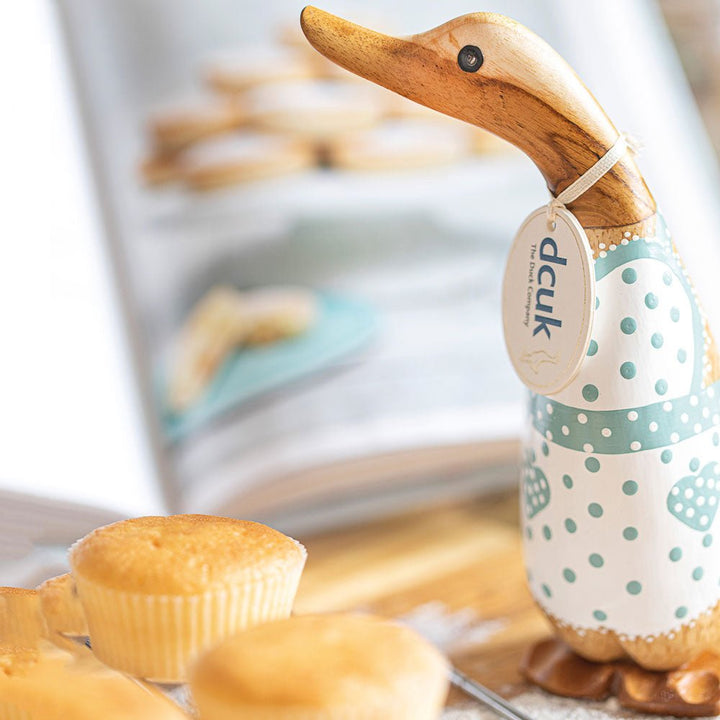 Baker Duckling in Blue Heart Apron1 - Duck Barn Interiors